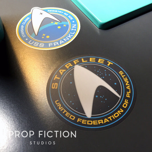 Cosplay ST Display - Pair of Prop Starfleet Fleet Stickers / Set Dressing Decals