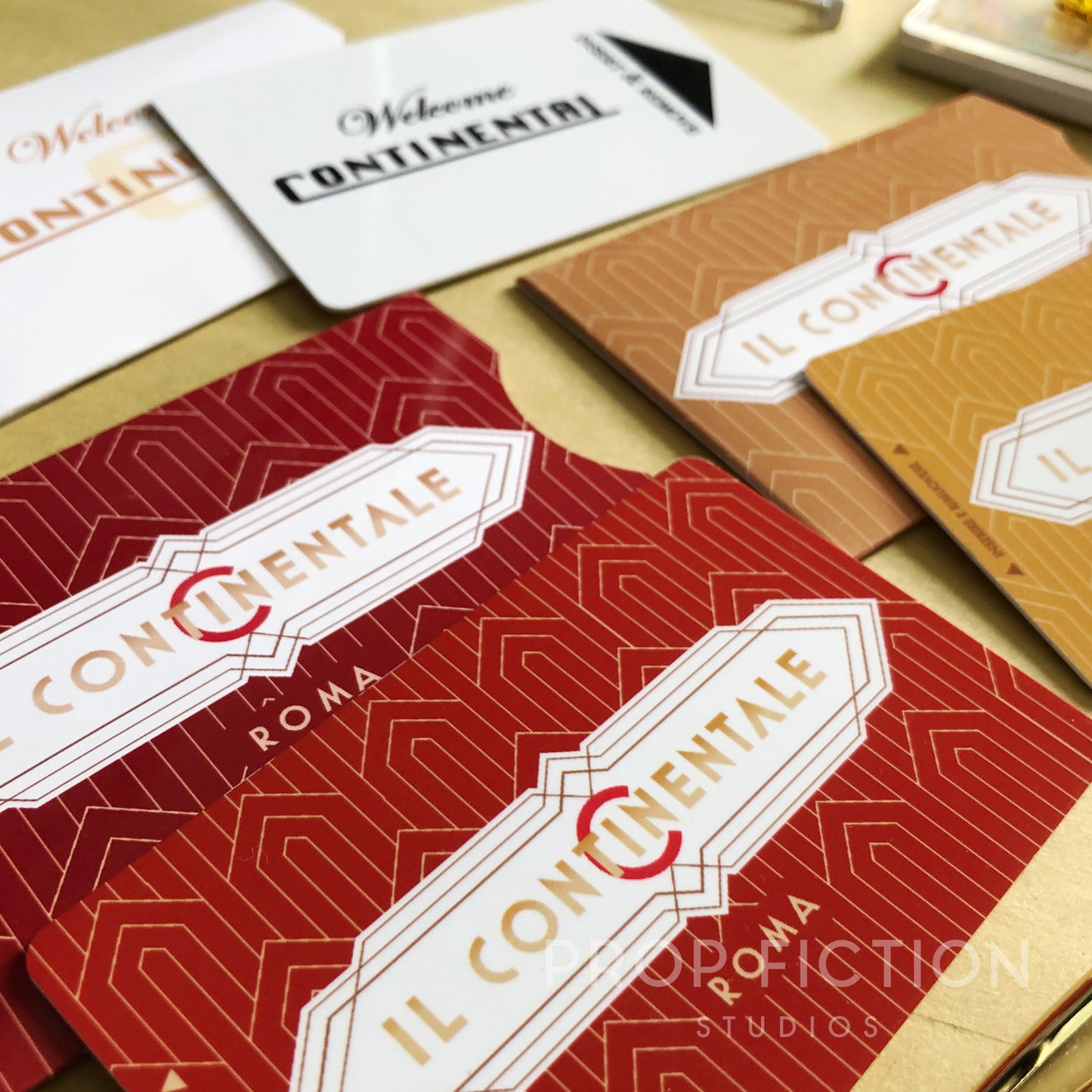 Cosplay Prop Continental Hotel Key Cards / Room Security Access 3 Card Set