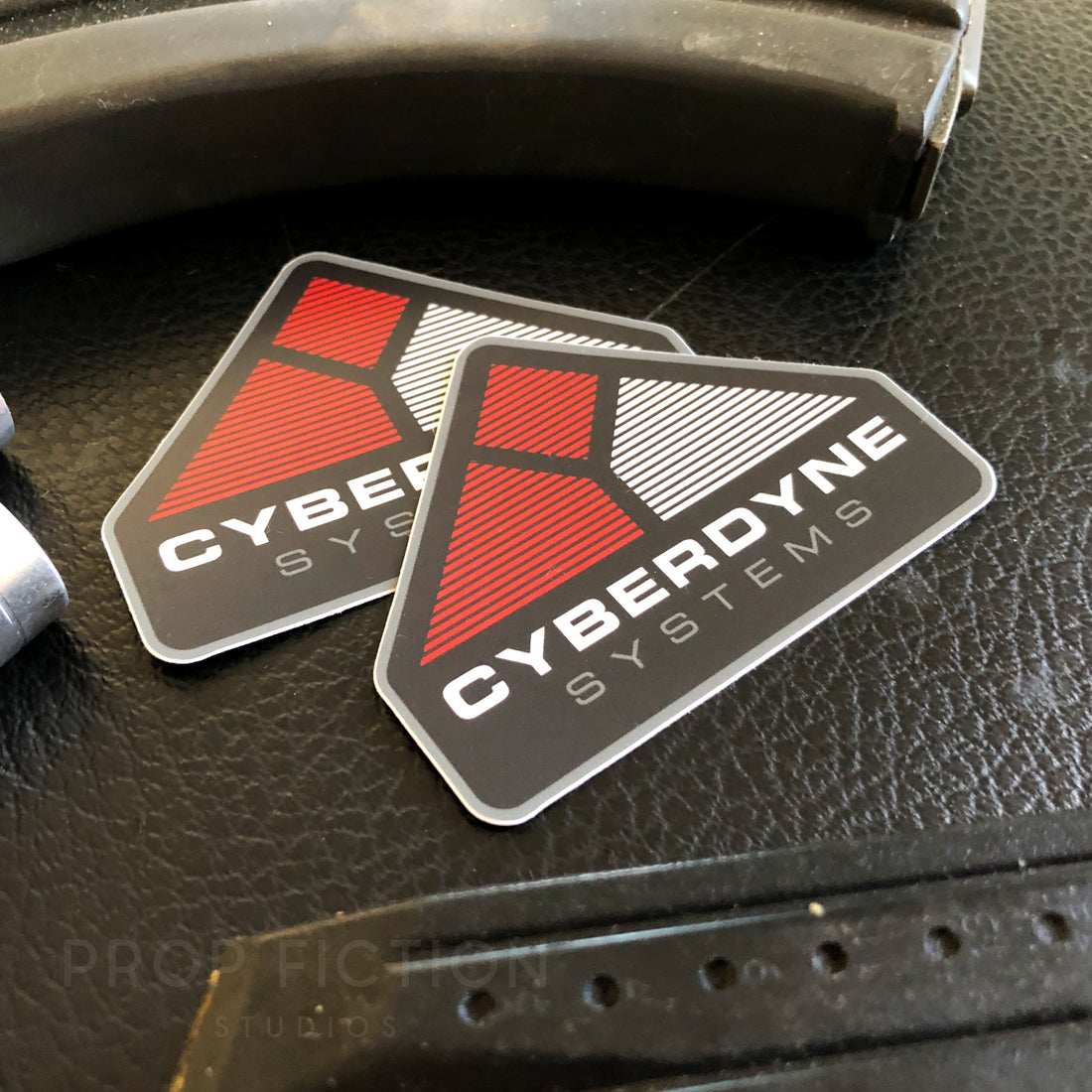 Terminator 2 - Pair of Prop 'Cyberdyne Systems' Case Stickers / Equipm ...