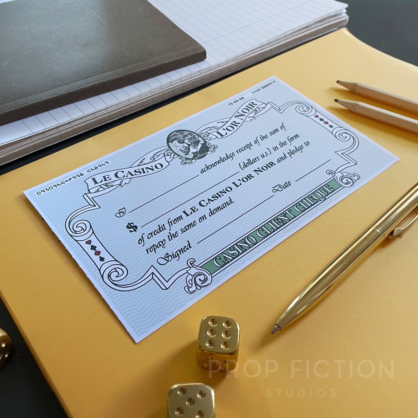 James Bond 007 Display: The World is Not Enough TWINE - Prop Casino Cheque / Bank Draft