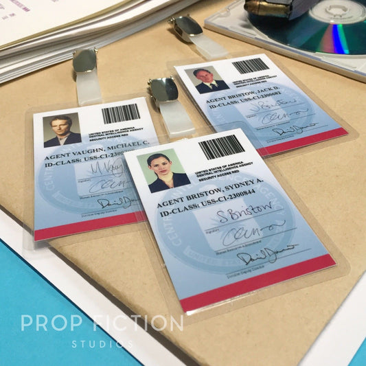 Alias - Prop Special Agent Security Access IDs / Cosplay Clip-on Central Intelligence Card Badges