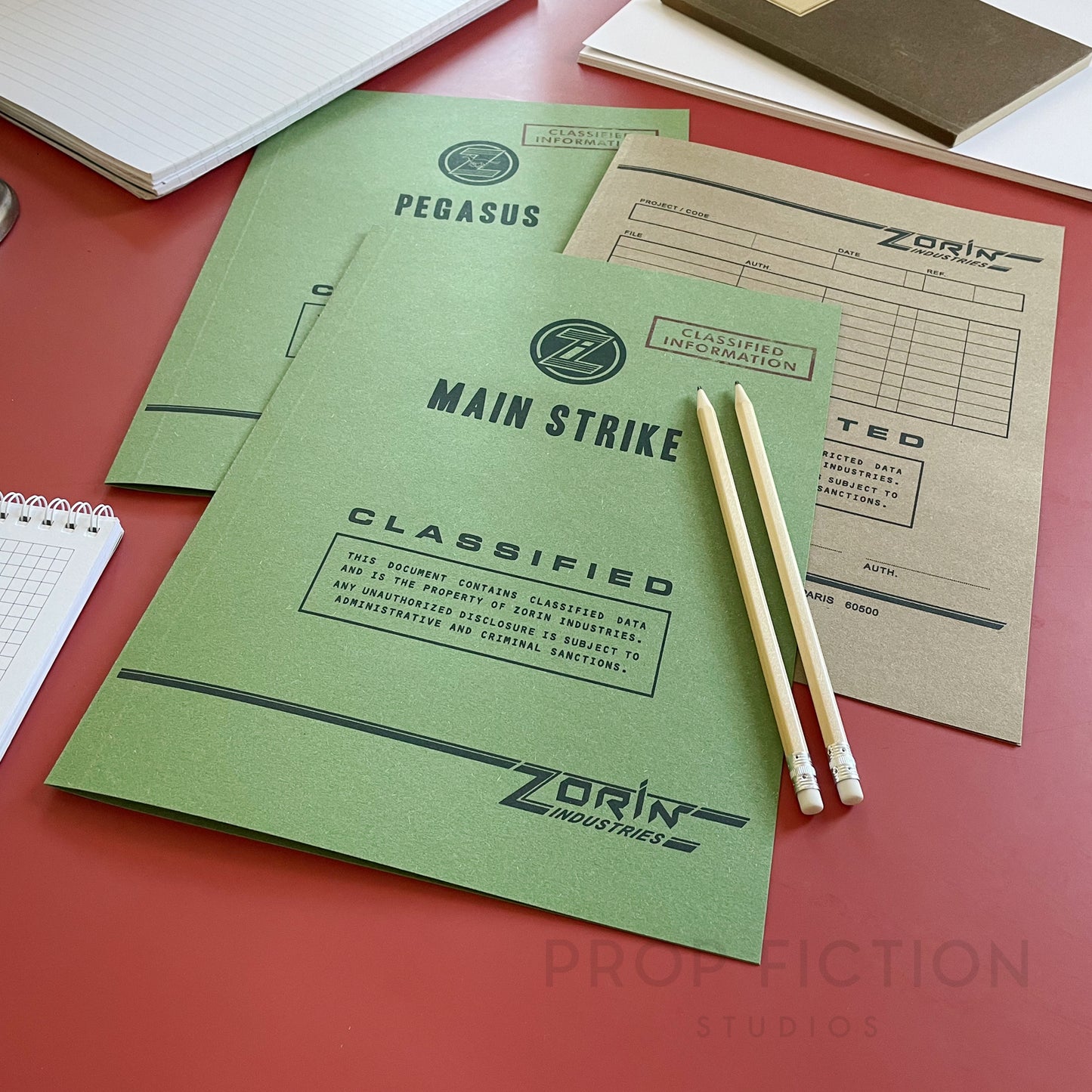 Movie Prop Cosplay Classified Zorin Project Files / 3 x Secret Operations Folder Set