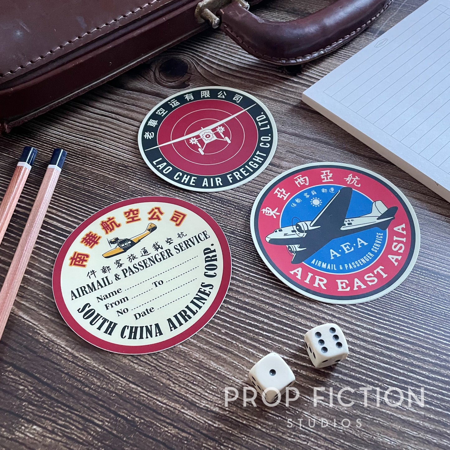 Indiana Jones - Prop 1930s Travel Case Stickers / Vintage Airline Luggage Decals