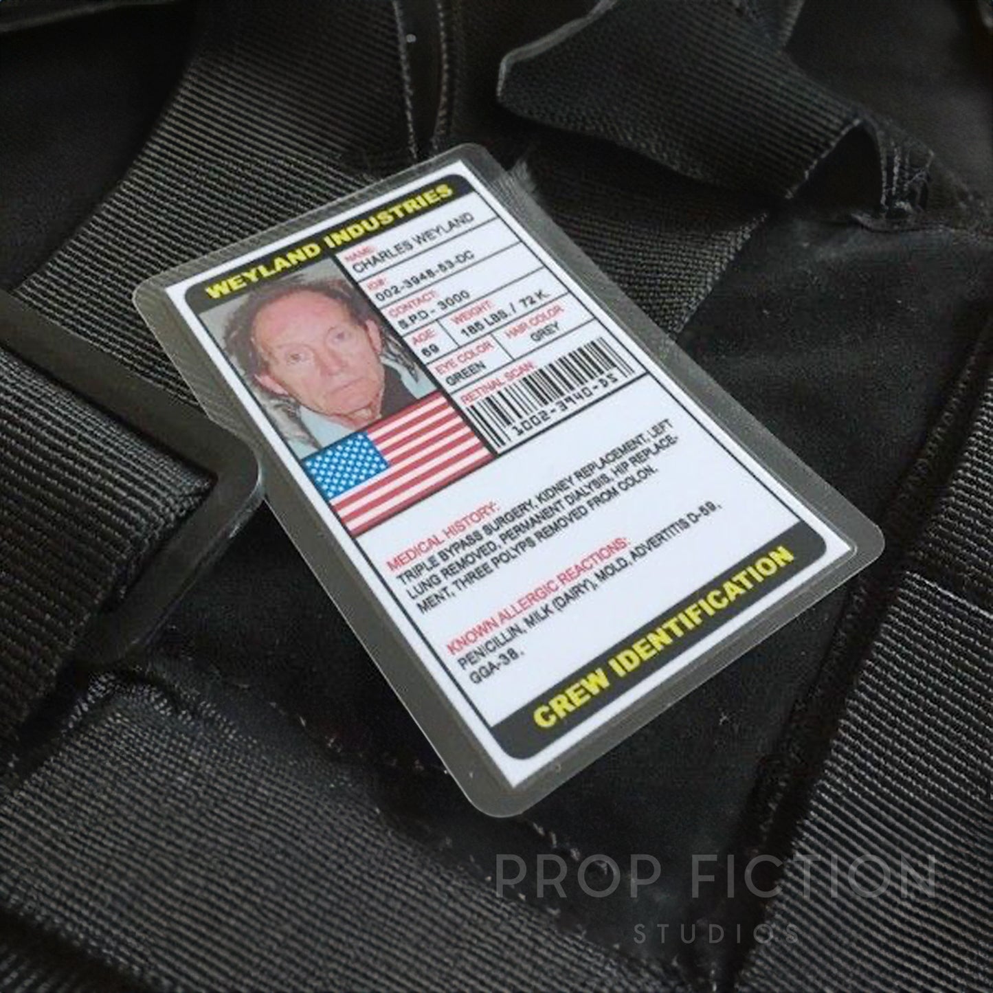 Cosplay Display Prop ID: AVP Weiland Industries Crew Prop Cosplay ID Card