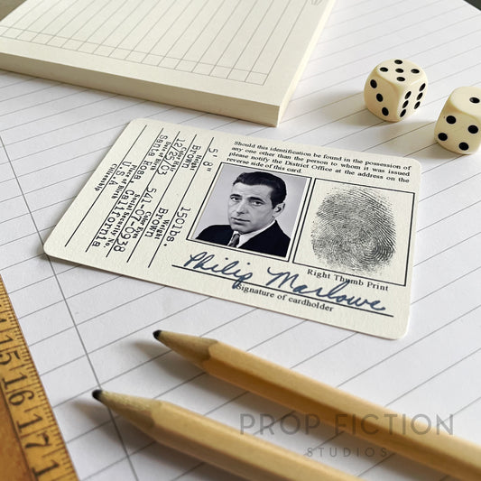 The Big Sleep - Prop 1930s Private Investigator / Vintage Style Cosplay ID Card