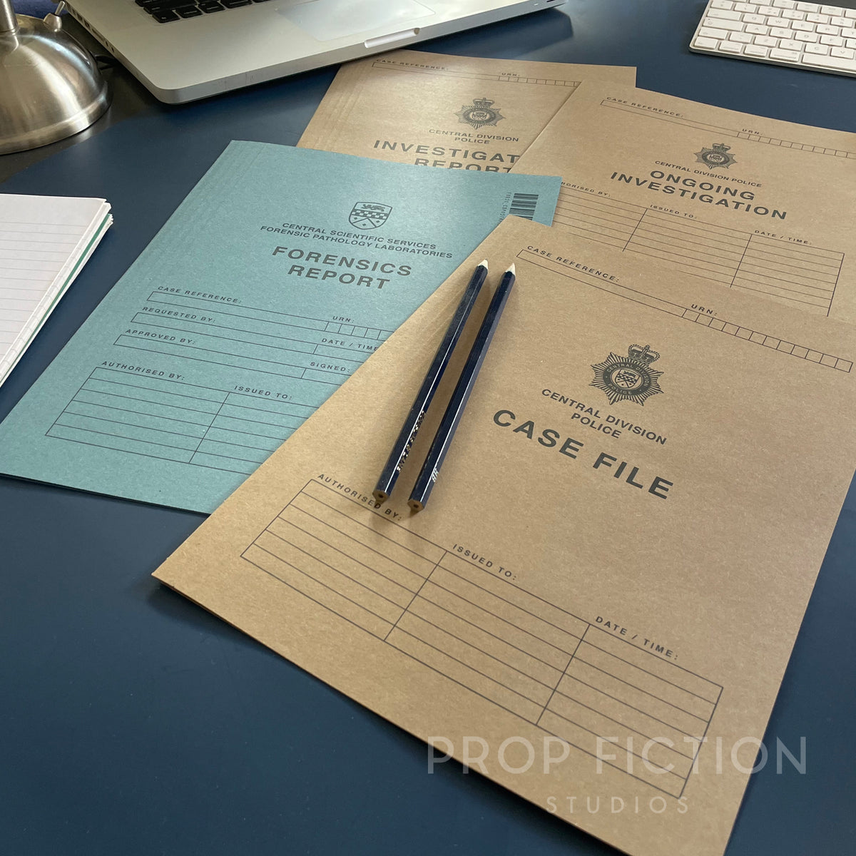 Movie Prop Central Division Police Case Files / 4 x Cosplay Investigation Folder Set