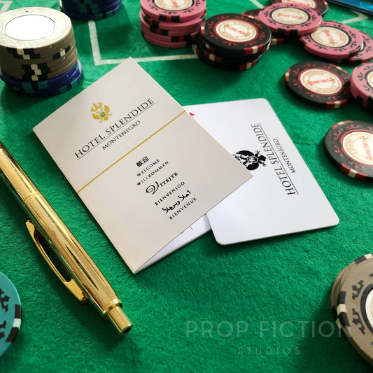 James Bond 007 Cosplay Display: Casino Royale - Prop 'Hotel Splendide' Room Key Card and Wallet