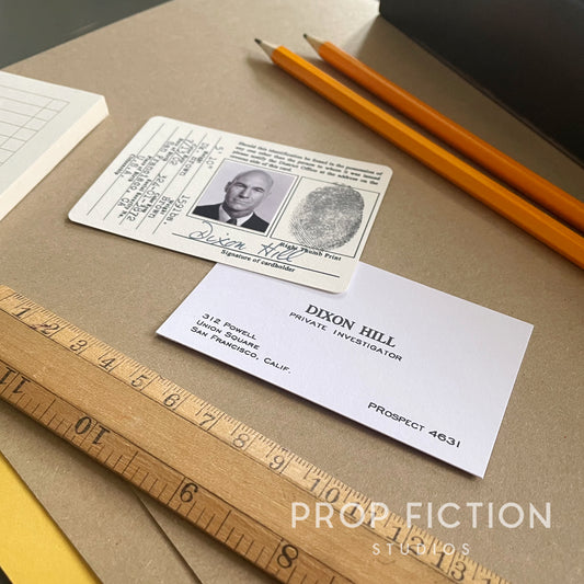ST: TNG - Dixon Hill 1941 Display: Prop Private Investigator Licence / Historical 1940s Display Cards