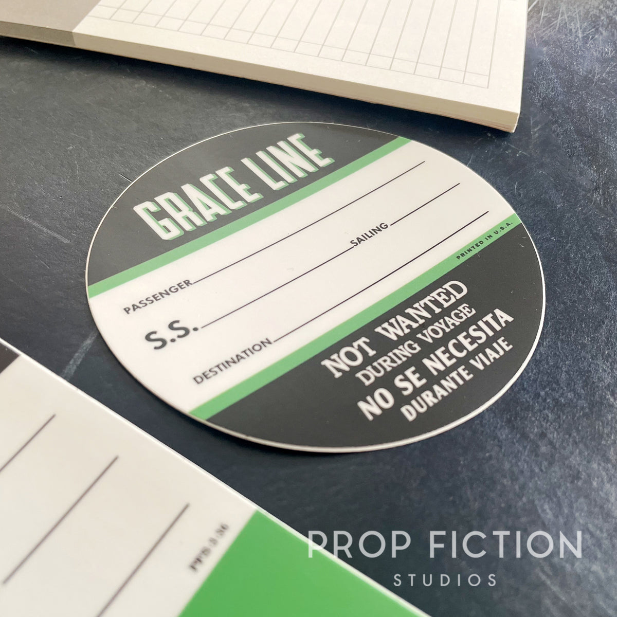 Indiana Jones - Pair of Prop 1930s Grace Line Stickers / Dressing Baggage Decals