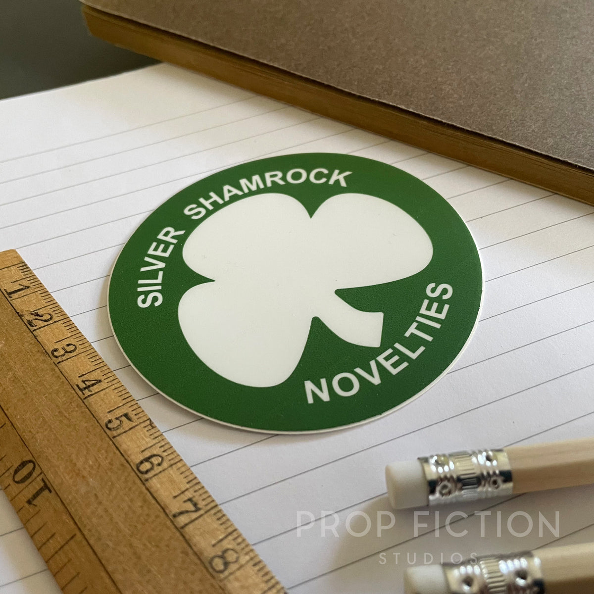 Halloween 3: Prop Silver Shamrock Novelties Laptop Sticker / Set Dressing Decal