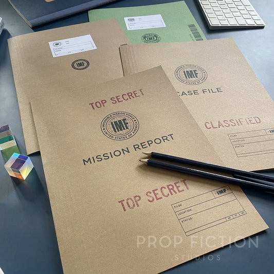 Movie Prop Top Secret IMF Files / 4 x Cosplay Impossible Mission Force Spy Folder Set
