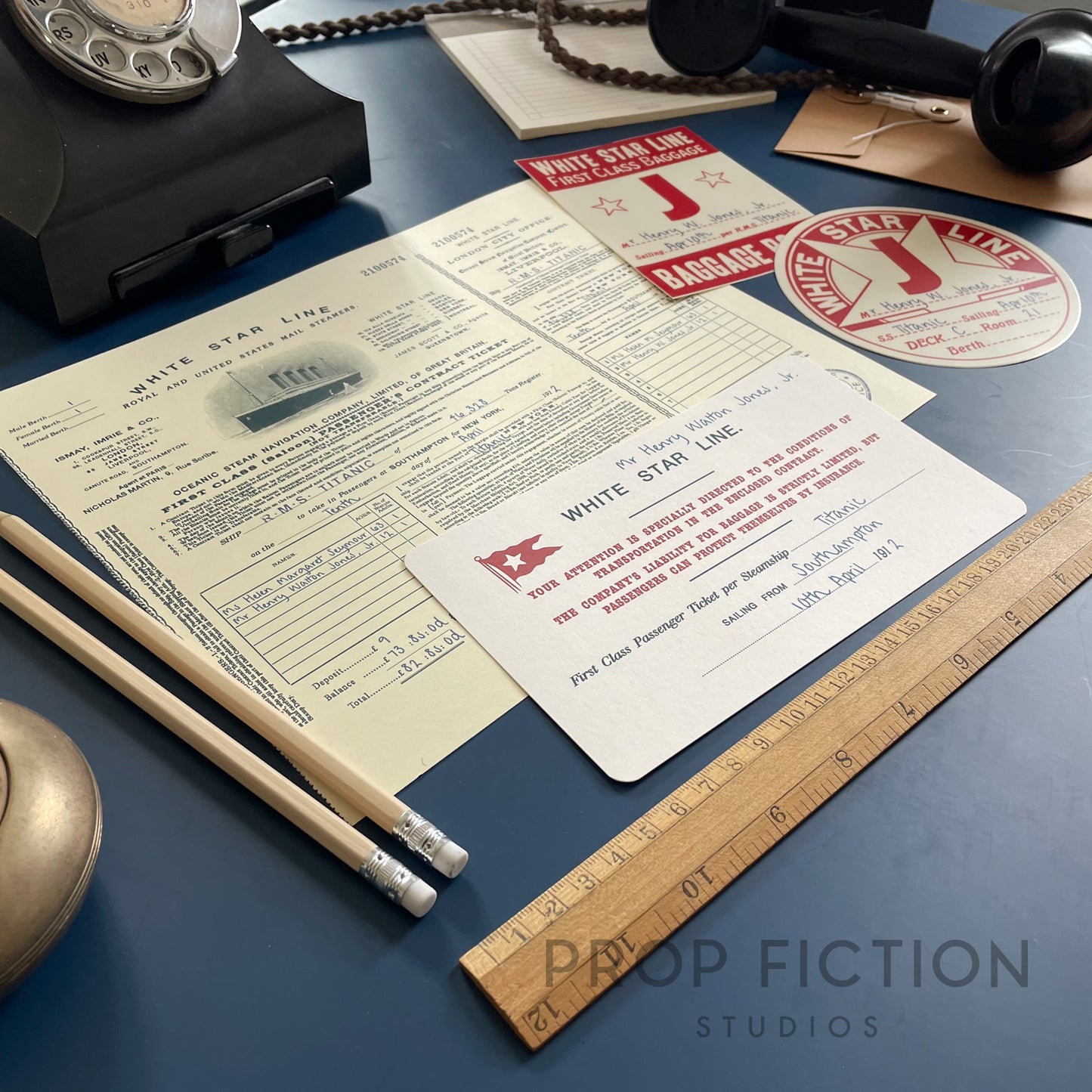 Indiana Jones: Titanic Adventure - Prop 1st Class Ticket and Luggage Decal Set