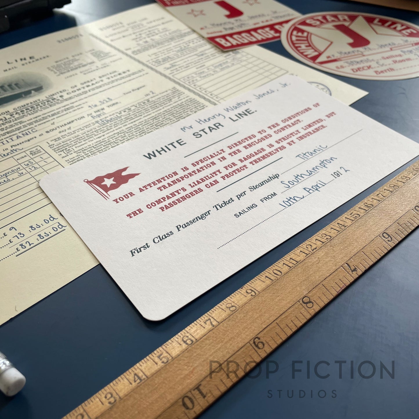 Indiana Jones: Titanic Adventure - Prop 1st Class Ticket and Luggage Decal Set