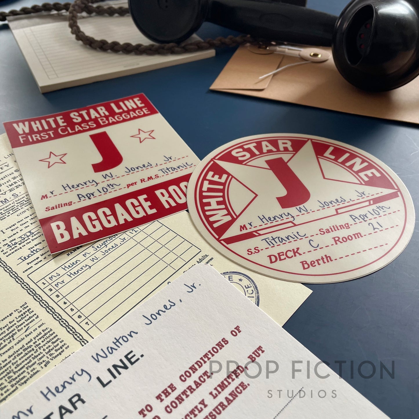 Indiana Jones: Titanic Adventure - Prop 1st Class Ticket and Luggage Decal Set