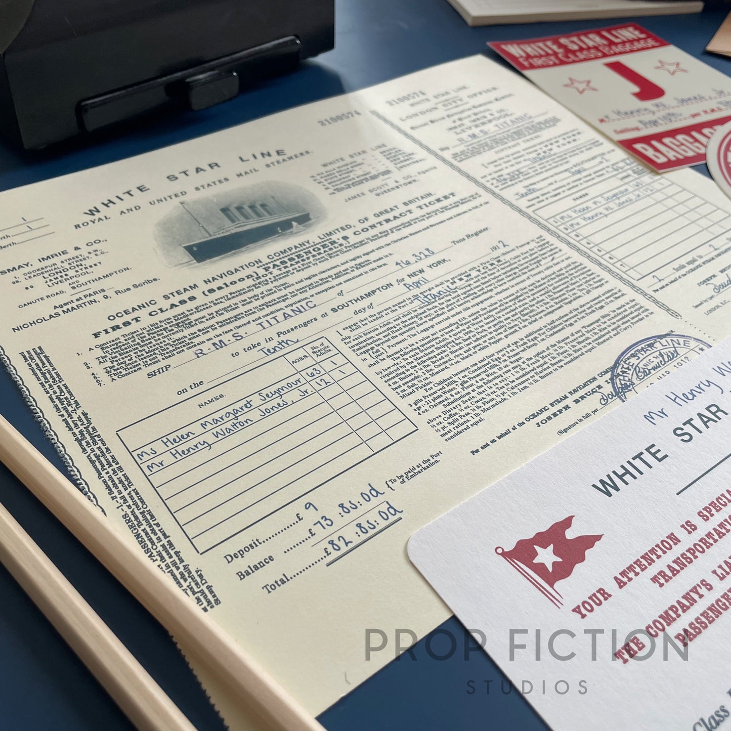 Indiana Jones: Titanic Adventure - Prop 1st Class Ticket and Luggage Decal Set