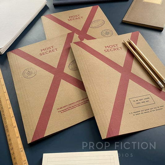 Prop Cosplay Top Secret Wartime Operation Files / 3 x Blank WW2 Folder Set
