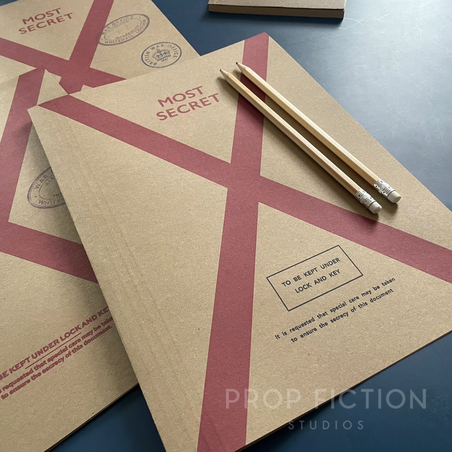 Prop Cosplay Top Secret Wartime Operation Files / 3 x Blank WW2 Folder Set