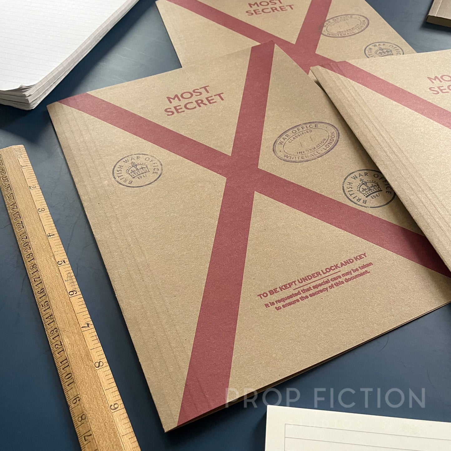Prop Cosplay Top Secret Wartime Operation Files / 3 x Blank WW2 Folder Set
