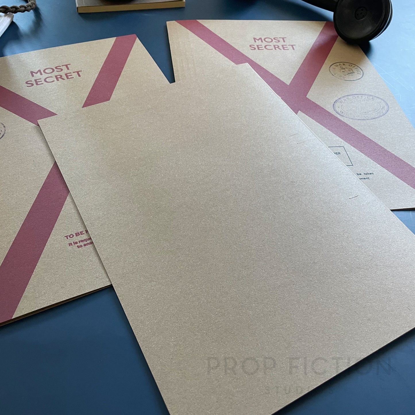 Prop Cosplay Top Secret Wartime Operation Files / 3 x Blank WW2 Folder Set