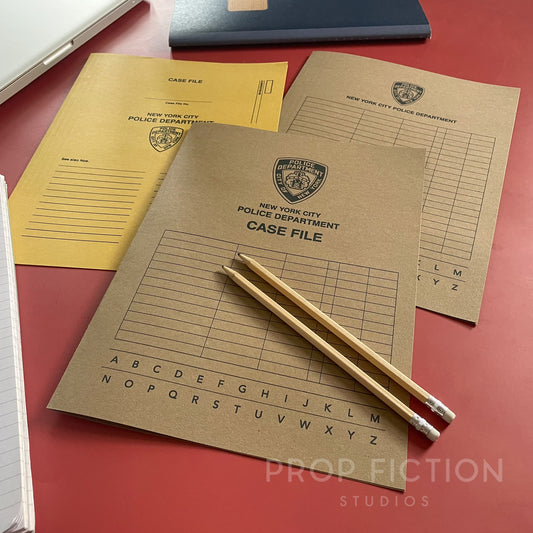 Movie Prop New York Investigation Files / 3 x Cosplay NYC Detective Folder Set