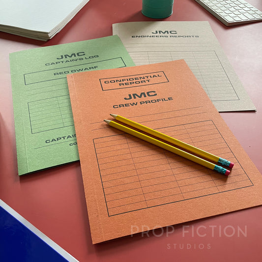 Prop JMC Mining Ship Red Dwarf Files / 3 x Space Corps Cosplay Report Folder Set