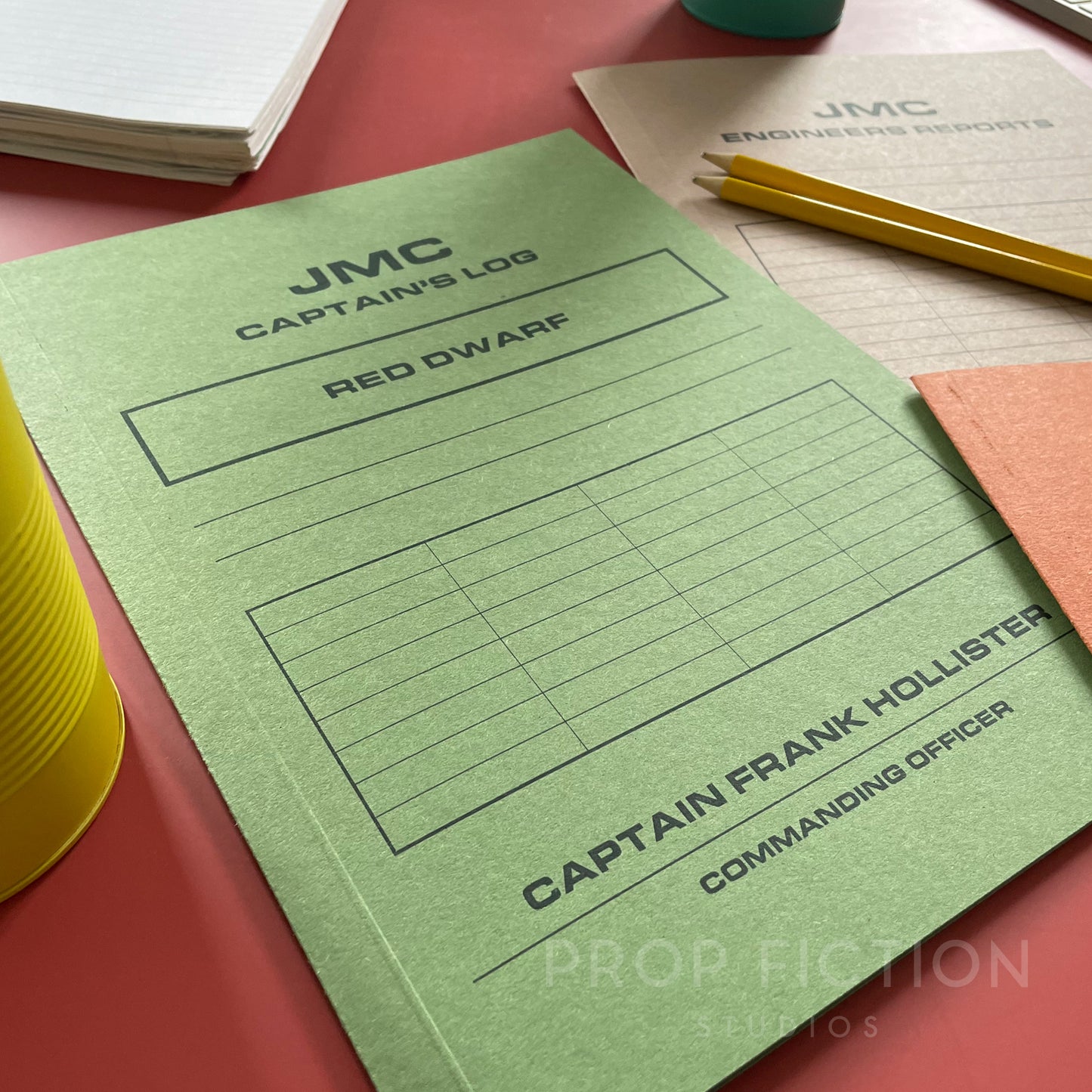 Prop JMC Mining Ship Red Dwarf Files / 3 x Space Corps Cosplay Report Folder Set