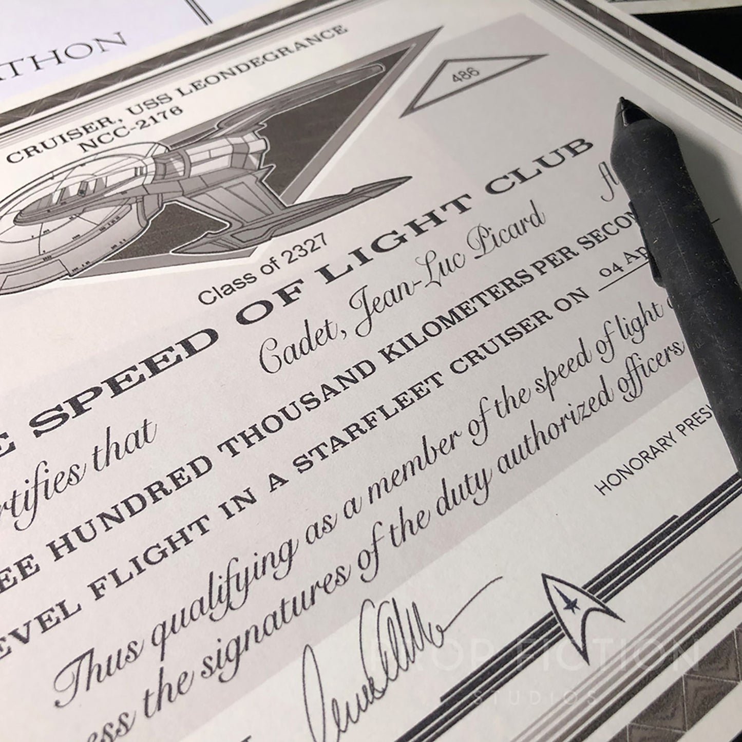 ST Display - Prop Jean-Luc Picard Starfleet Cosplay Diplomas / 4 Certificate Set