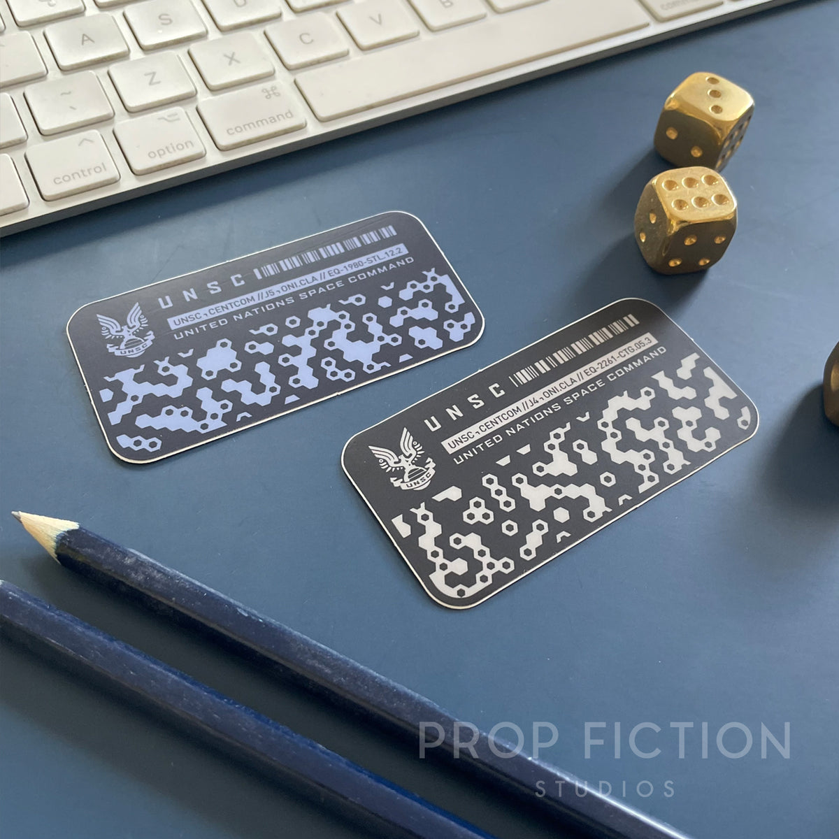 Pair of Prop UNSC Case Stickers / Computer Equipment Asset Tag Decals