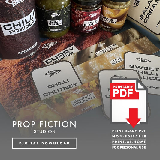 JMC Red Dwarf Ship's Issue Sauces / Spices Label Set: Printable PDFs - Prop Stores Cosplay Label Sets - Printable PDFs / Digital Downloads