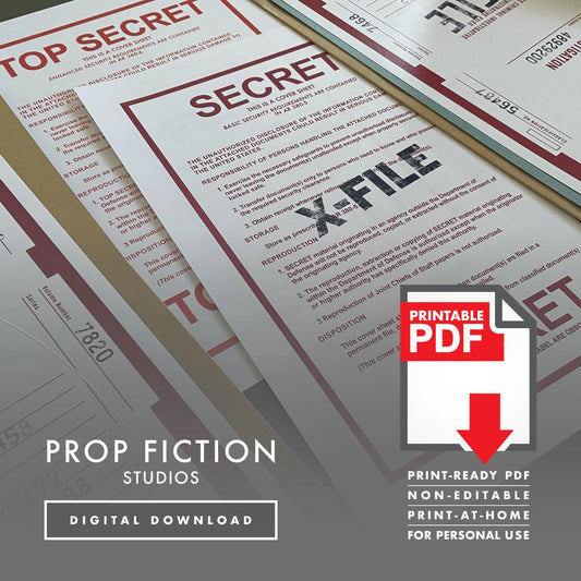 X-Files Cover Sheet Set: Printable PDFs - Set of Prop Secret File Cover Sheets - Printable PDFs / Digital Downloads