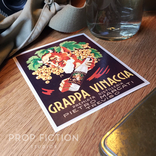 The Fifth Element: Prop Grappa Liquor / Self-Adhesive Alcohol Bottle Label