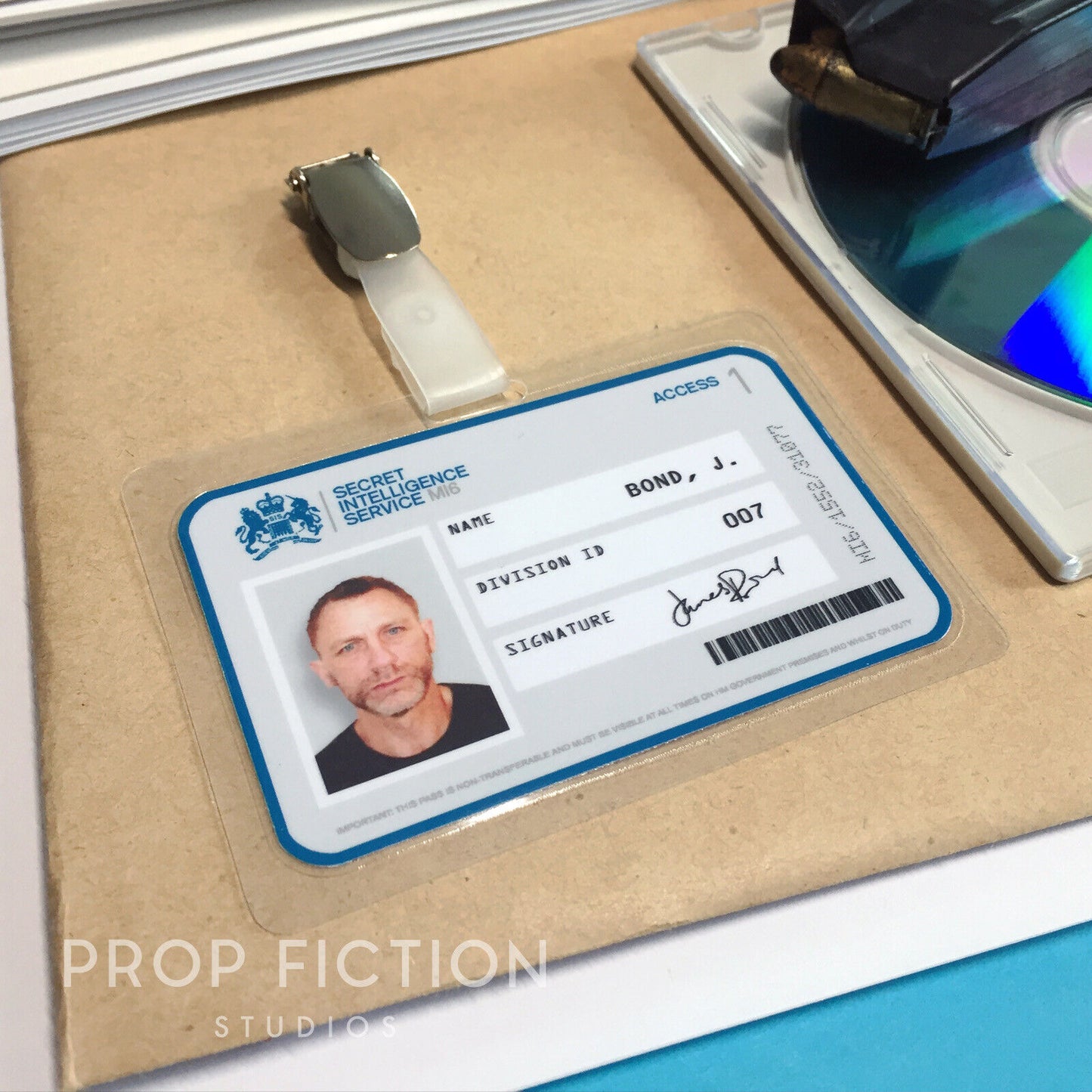 Cosplay Display: Skyfall - MI6 Access / SIS Security Pass Clip-on Prop ID Cards