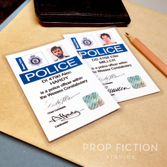 Broadchurch - Prop DI Hardy & DS Miller County Detective Warrant Display Cards