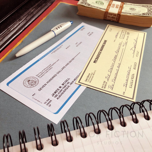 Call Cheques Better Call Saul: Pair of Prop Display Cheques / Cosplay McGill Bank C ...