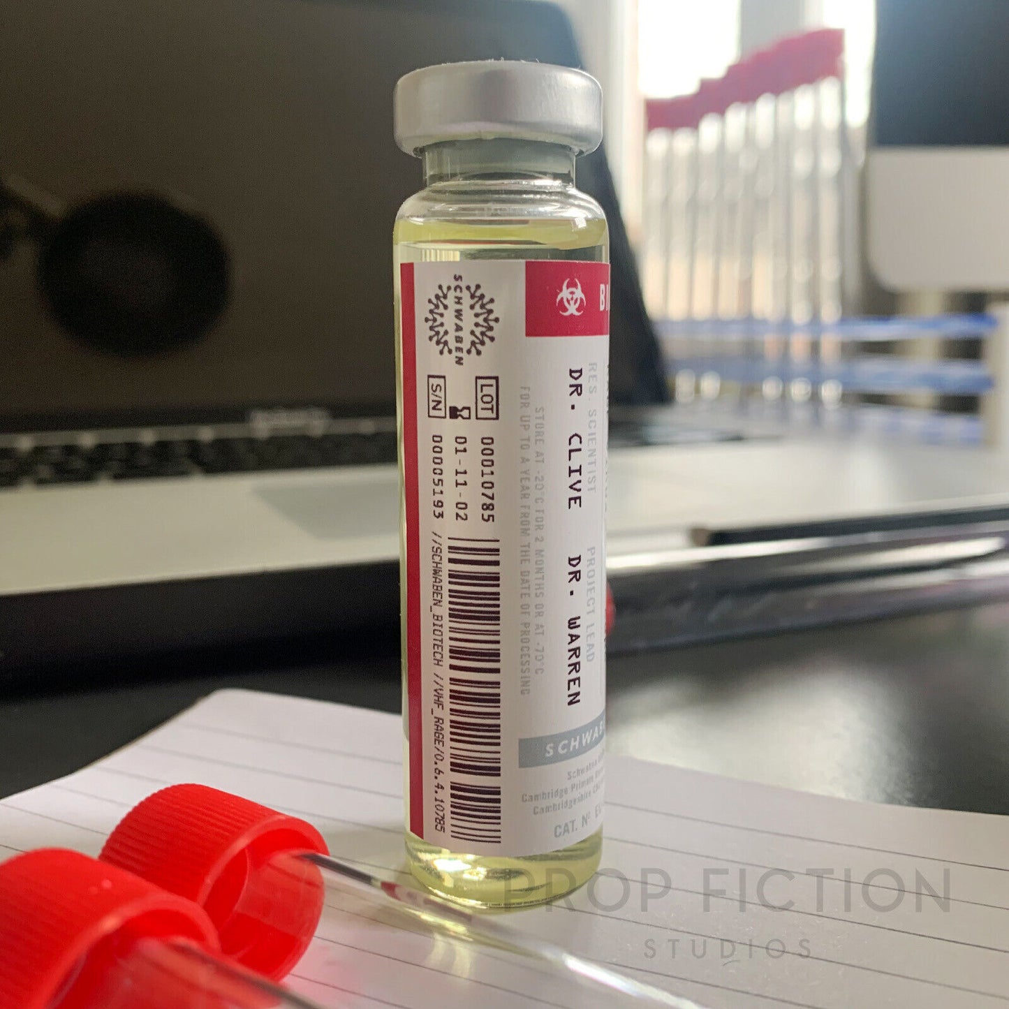 28 Days Later: Prop Rage Laboratory Research Sample / Sealed 20ml Display Vial