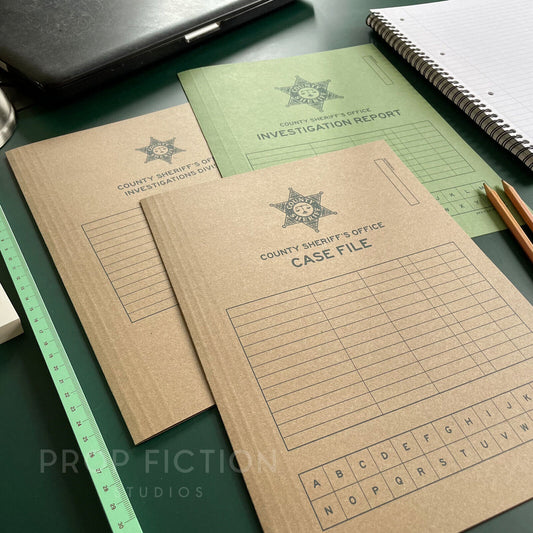 Movie Prop County Sheriff Investigation Cosplay Files / 3 x Cosplay Police Detective Folder Set