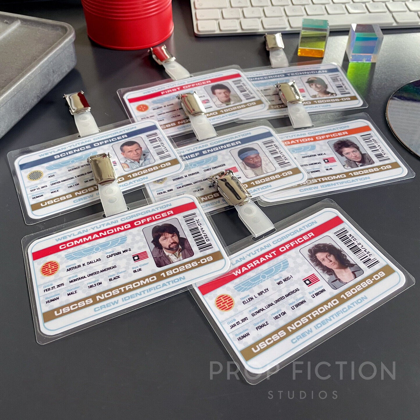 Cosplay Costume IDs: Prop USCSS Nostromo Weylan-Yutani Corporation Crew Cosplay ID Cards