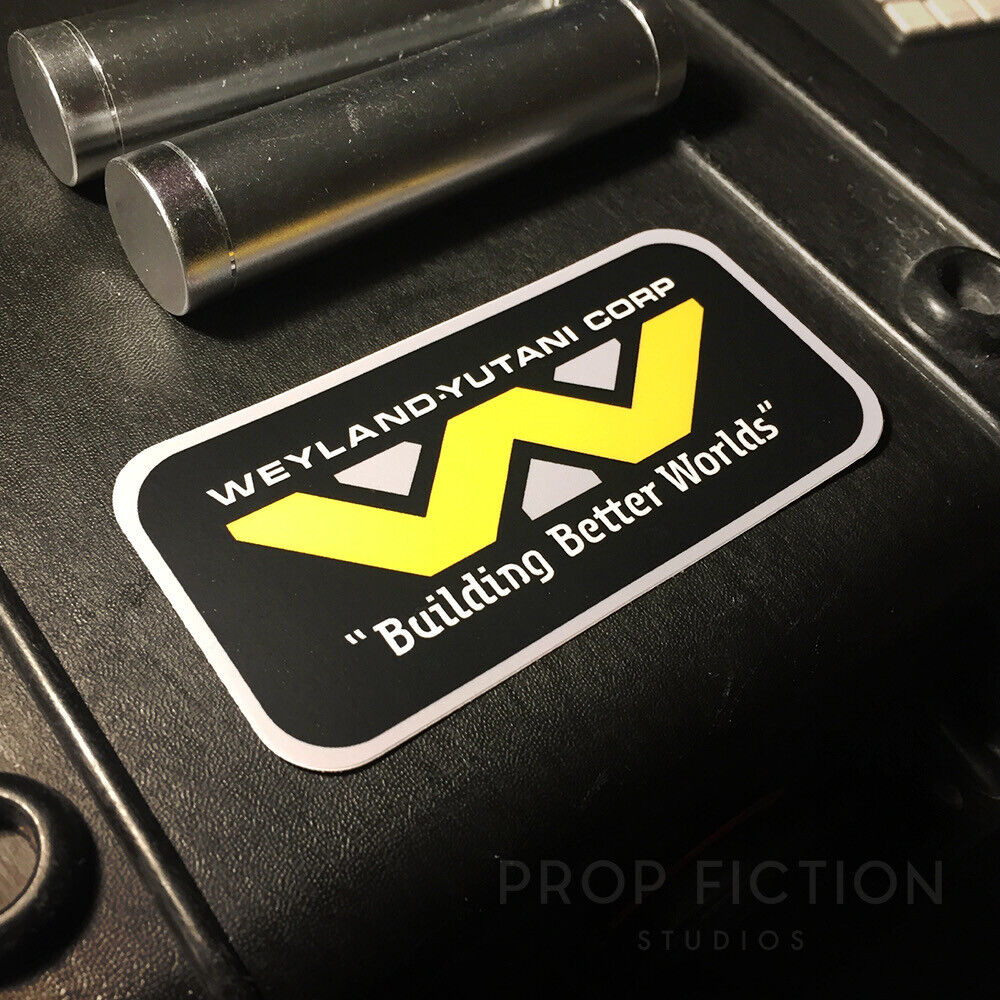 Cosplay Set Dressing Display: Prop Weiland-Yutani ‘Building Better Worlds’ Sticker / Equipment Decal