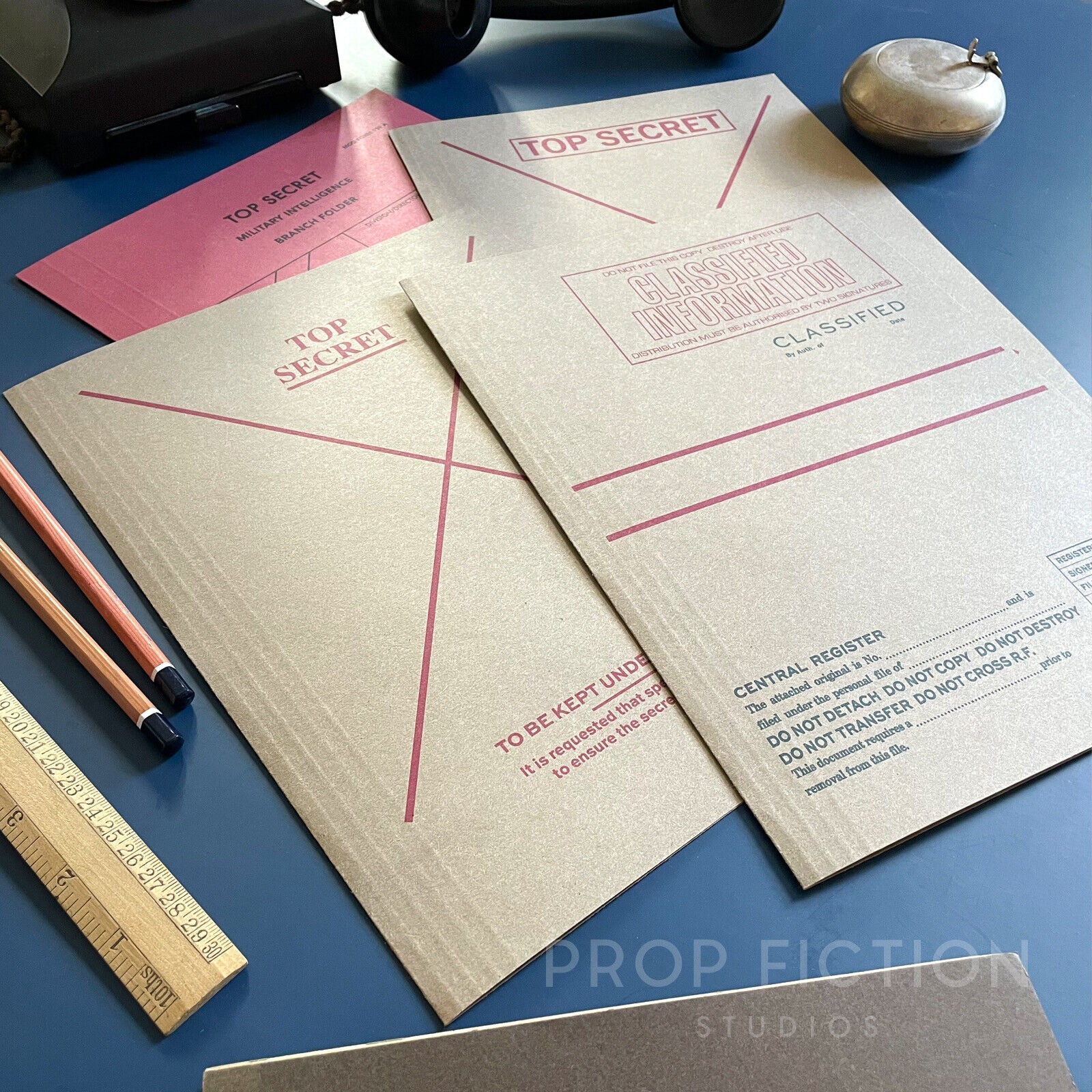 Movie Prop Secret Agent Mission Intelligence Files / 4 x Cosplay Spy F ...