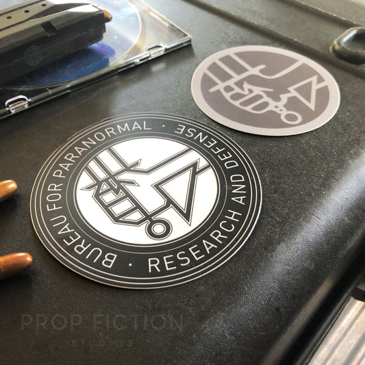 Hellboy: Pair of Prop BPRD Case Stickers / Paranormal Equipment Set Decals