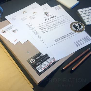 Cosplay Display Props: DAD - Prop MI6 Agent Reports Paperwork File / Folder Set