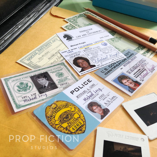 Knight Rider: Prop Vintage Issue ID Cards / Michael Knight Cosplay ID Set