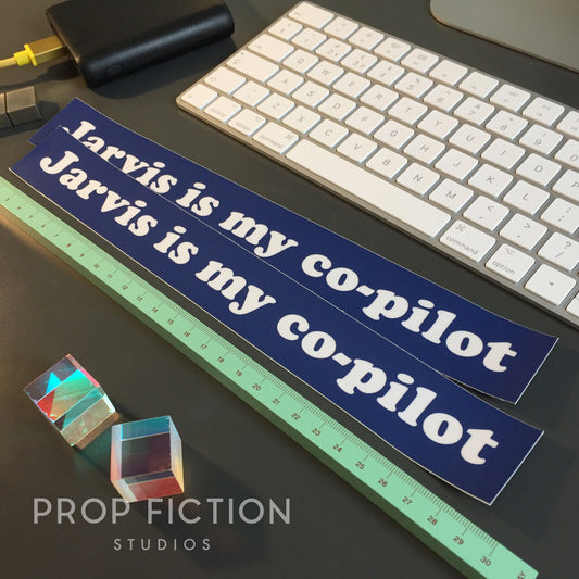 Cosplay Prop Decal: Age of Ultron - Cockpit 'Jarvis is my Co-Pilot' Bumper Sticker