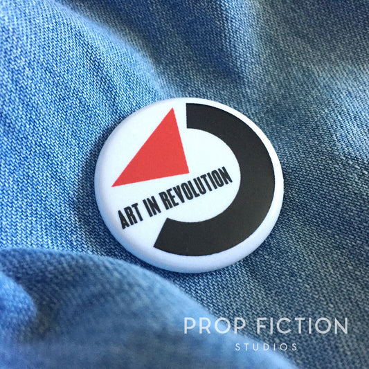 Cosplay Costume Badge: BTTF Prop 'Art in Revolution' 1.25” McFly Cosplay Button Badge