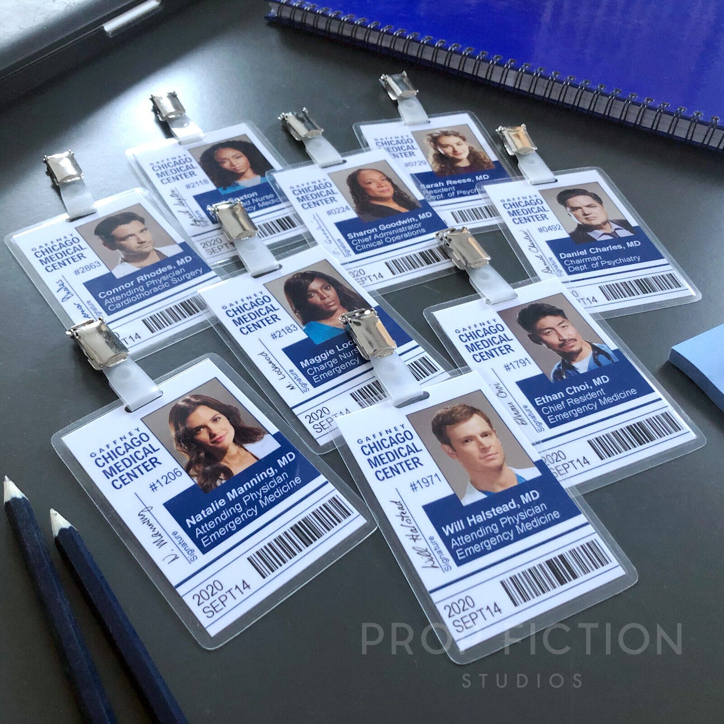 Chicago Med - Prop Gaffney Medical Access IDs / Hospital Clip-on Cosplay Cards