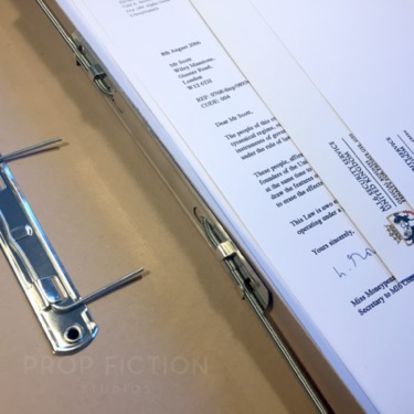 Cosplay Display Props: DAD - Prop MI6 Agent Reports Paperwork File / Folder Set