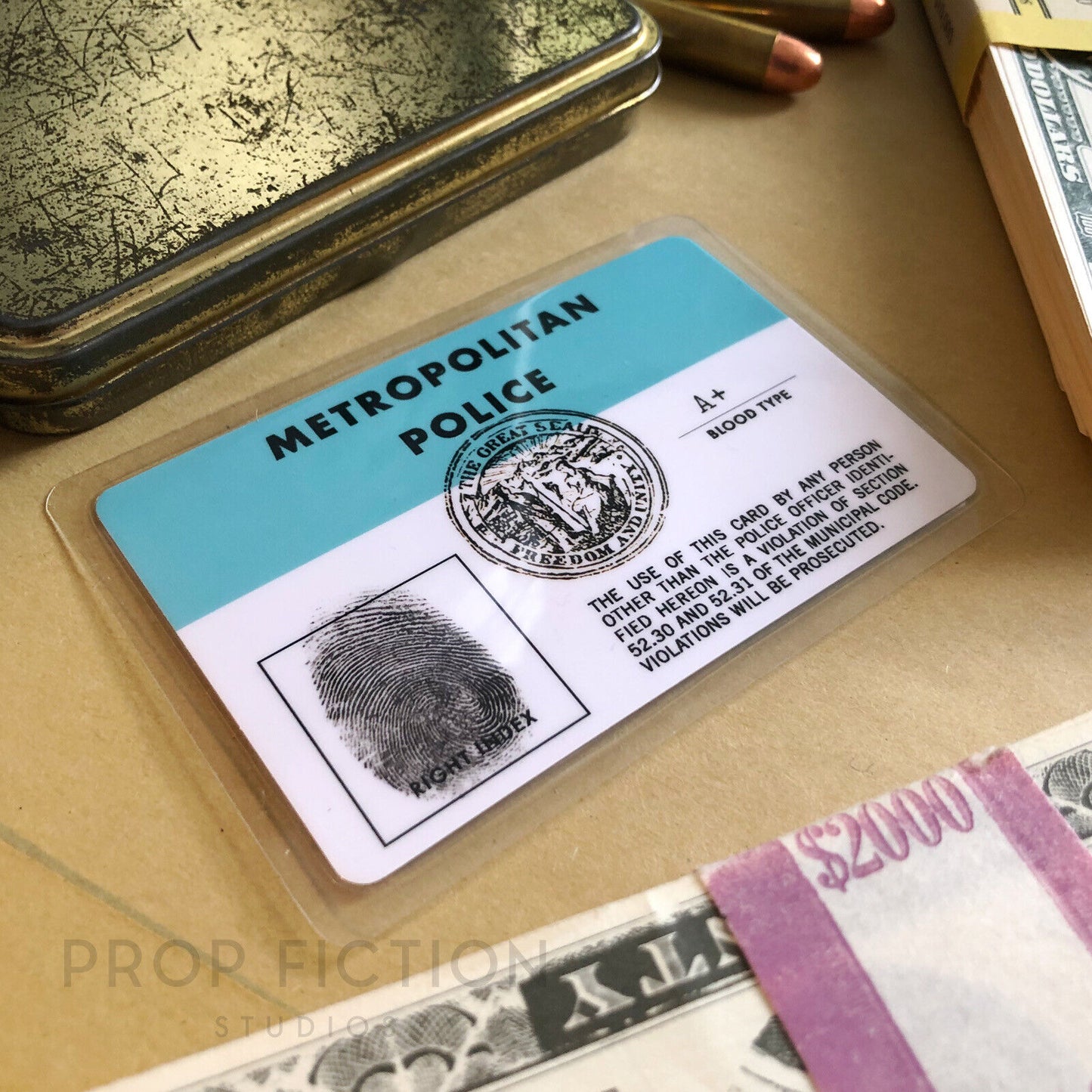 Cobra - Prop 'Marion Cobretti’ Metro Detective Wallet Display ID / Cosplay Card