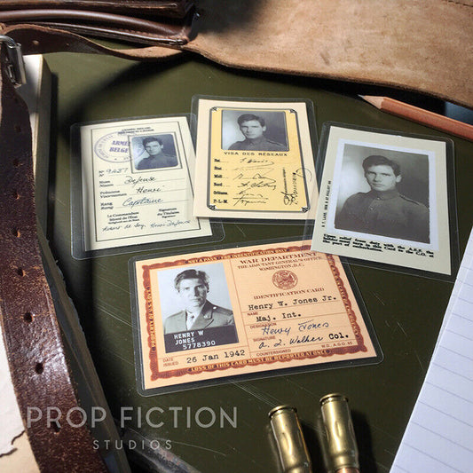 Indiana Jones: Prop Wartime Issue Identification Cards / WWI & WWII Cosplay IDs