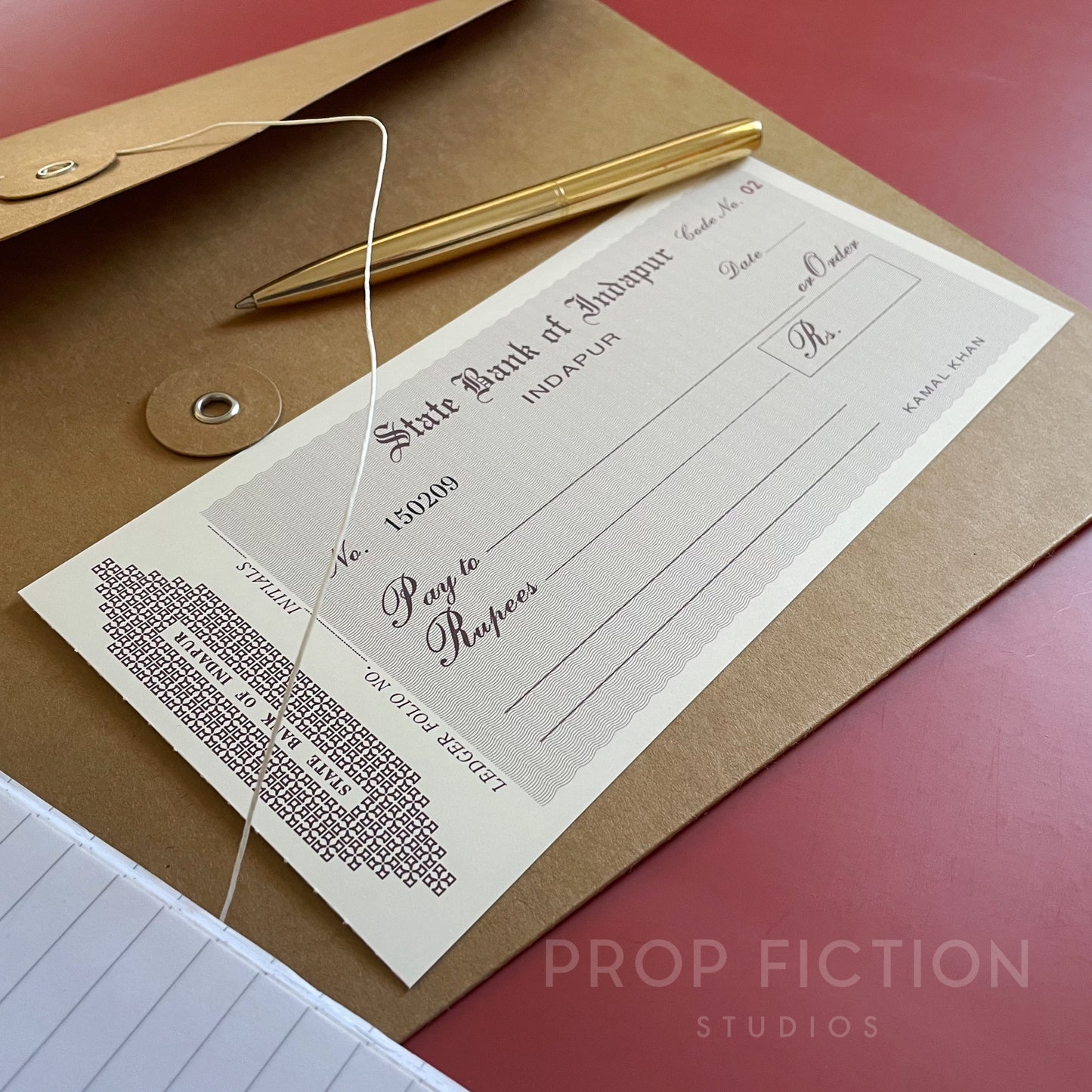 Cosplay Display: Octopussy - Prop Kamal Khan Bank Cheque / Bank Check